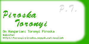 piroska toronyi business card